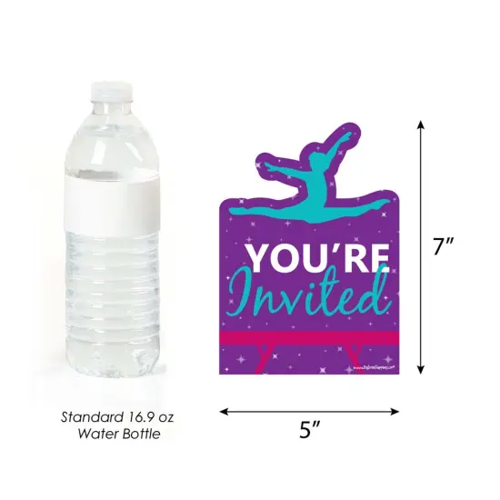 Big Dot of Happiness Tumble, Flip & Twirl - Gymnastics - Shaped Fill-in Invites - Birthday or Gymnast Party Invite Cards with Envelopes - Set of 12 {6}