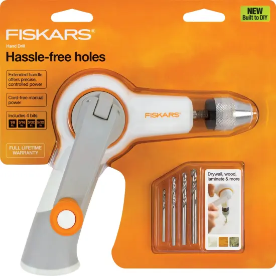 Fiskars Built to DIY Precision Hand Drill-With 4 Bits {1}