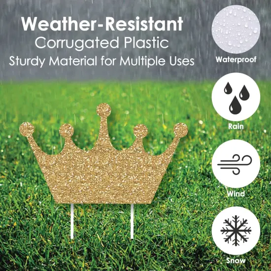 Big Dot of Happiness Prom - Crown Lawn Decorations - Outdoor Prom Night Party Yard Decorations - 10 Piece {6}