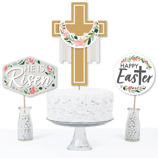 Big Dot of Happiness Religious Easter - Christian Holiday Party Centerpiece Sticks - Table Toppers - Set of 15 {4}