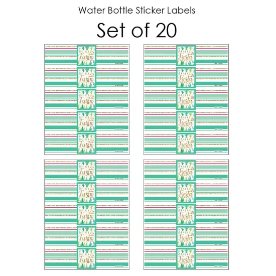 Big Dot of Happiness Final Fiesta - Last Fiesta Bachelorette Party Water Bottle Sticker Labels - Set of 20 {4}