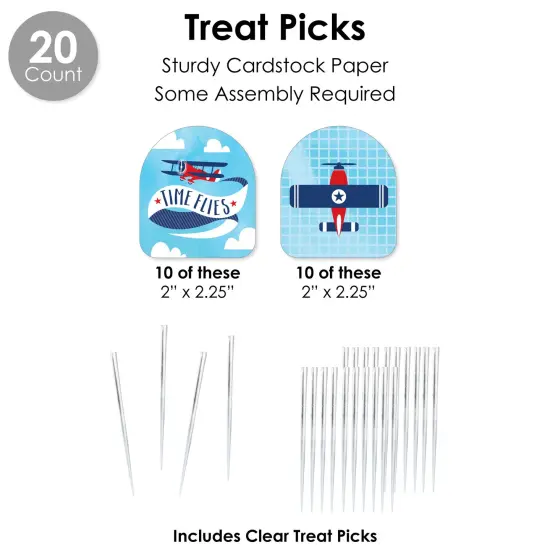 Big Dot of Happiness Taking Flight - Airplane - Vintage Plane Baby Shower or Birthday Party Favors and Cupcake Kit - Fabulous Favor Party Pack 100 Pc {7}