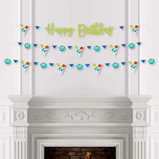 Big Dot of Happiness Roar Dinosaur - Dino Mite T-Rex Birthday Party Letter Banner Decoration - 36 Banner Cutouts and Happy Birthday Banner Letters {4}