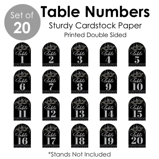Big Dot of Happiness Masquerade - Mask Party Double-Sided 5 x 7 inches Cards - Table Numbers - 1-20 {7}