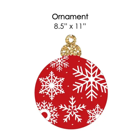 Big Dot of Happiness Hanging Black, Red and Green Ornaments - Outdoor Holiday or Christmas Hanging Porch and Tree Yard Decorations - 10 Pc {7}