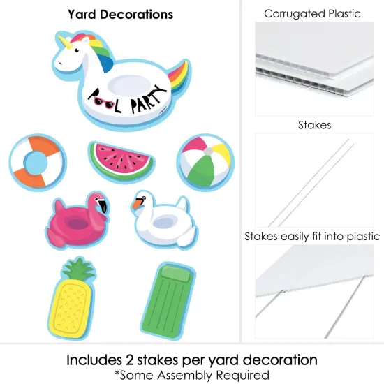 Big Dot of Happiness Make a Splash - Pool Party - Yard Sign & Outdoor Lawn Decorations - Summer Swimming Party or Birthday Party Yard Signs - Set of 8 {6}