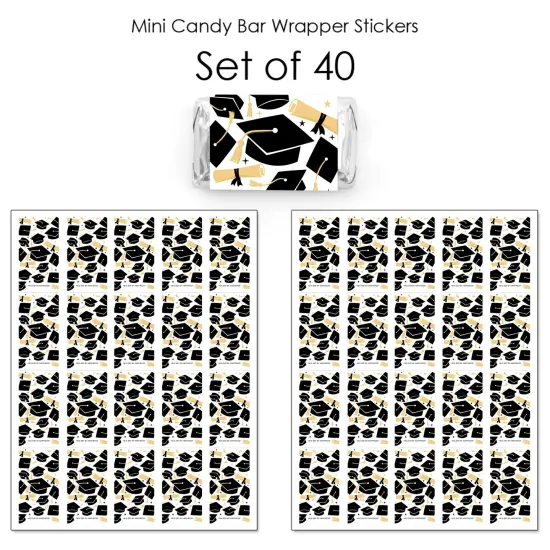 Big Dot of Happiness Hello College Graduation Party - Mini Candy Bar Wrapper Stickers - Small Favors - 40 Count {4}