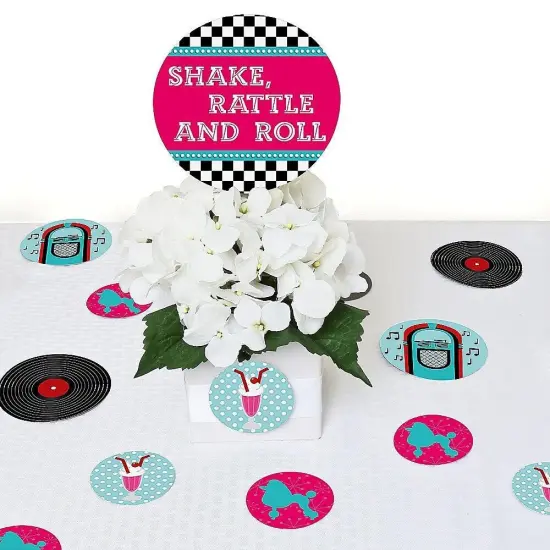 Big Dot of Happiness 50's Sock Hop - 1950s Party Giant Circle Confetti - Rock N Roll Party Decorations - Large Confetti 27 Count {7}