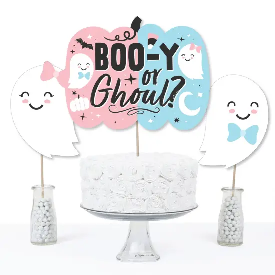 Big Dot of Happiness Boo-y or Ghoul - Halloween Gender Reveal Party Centerpiece Sticks - Table Toppers - Set of 15 {4}