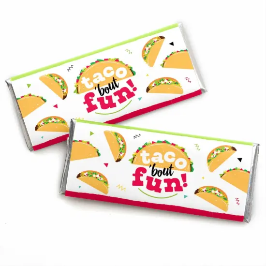 Big Dot of Happiness Taco 'Bout Fun - Candy Bar Wrapper Fiesta Favors - Set of 24 {1}