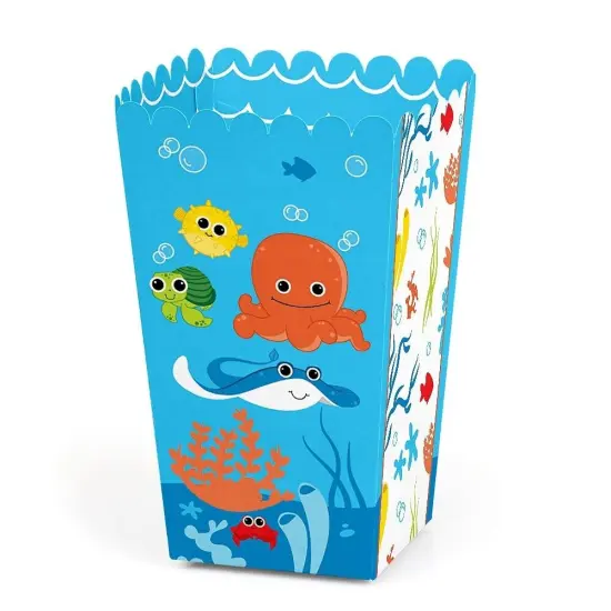 Big Dot of Happiness Under the Sea Critters - Baby Shower or Birthday Party Favor Popcorn Treat Boxes - Set of 12 {1}