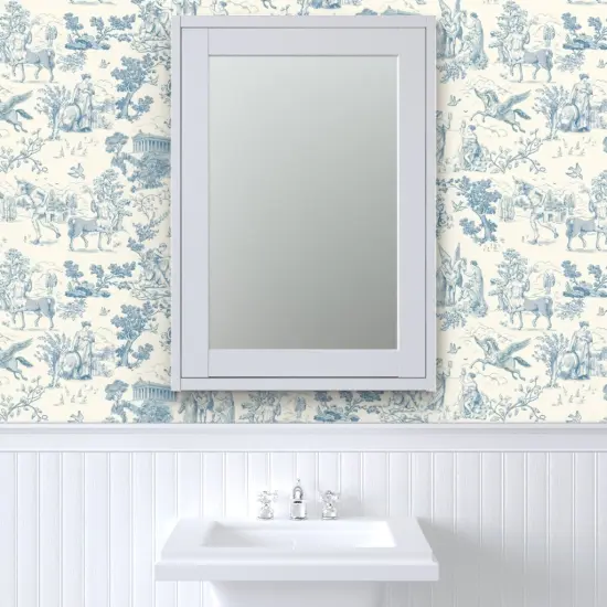 Pre-Pasted Wallpaper 2FT Wide Ancient Greece Mythical Toile Temple Mythology Creatures Minotaur Pegasus Medusa Centaur Custom Pre-pasted Wallpaper by Spoonflower {6}