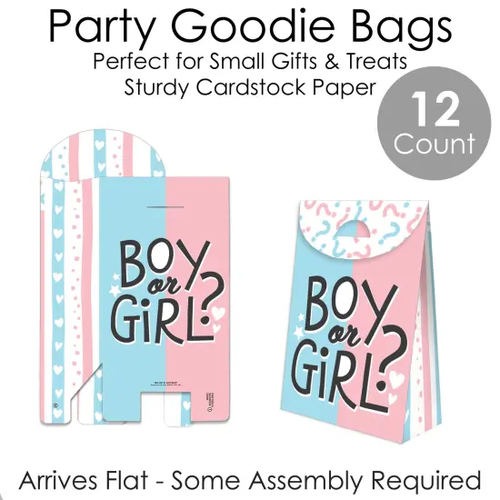 Big Dot of Happiness Baby Gender Reveal - Team Boy or Girl Gift Favor Bags - Party Goodie Boxes - Set of 12 {7}