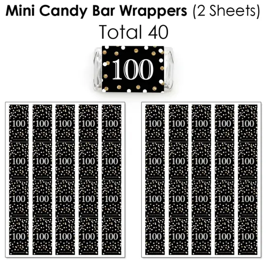 Big Dot of Happiness Adult 100th Birthday - Gold - Birthday Party Candy Favor Sticker Kit - 304 Pieces {4}