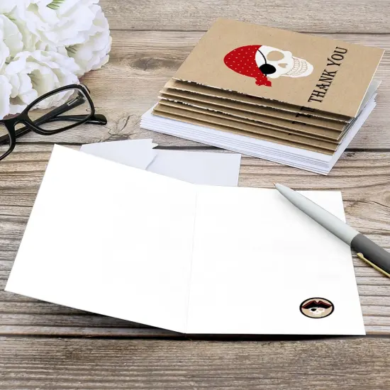 Big Dot of Happiness Beware of Pirates - Pirate Birthday Party Thank You Cards (8 count) {6}