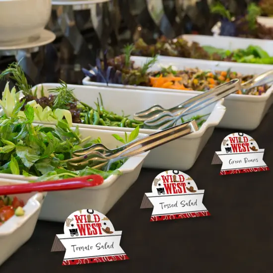 Big Dot of Happiness Western Hoedown - Wild West Cowboy Party Tent Buffet Card - Table Setting Name Place Cards - Set of 24 {4}