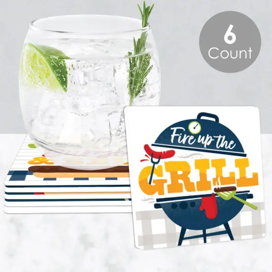 Big Dot of Happiness Fire Up the Grill - Funny Summer BBQ Picnic Party Decorations - Drink Coasters - Set of 6 {3}