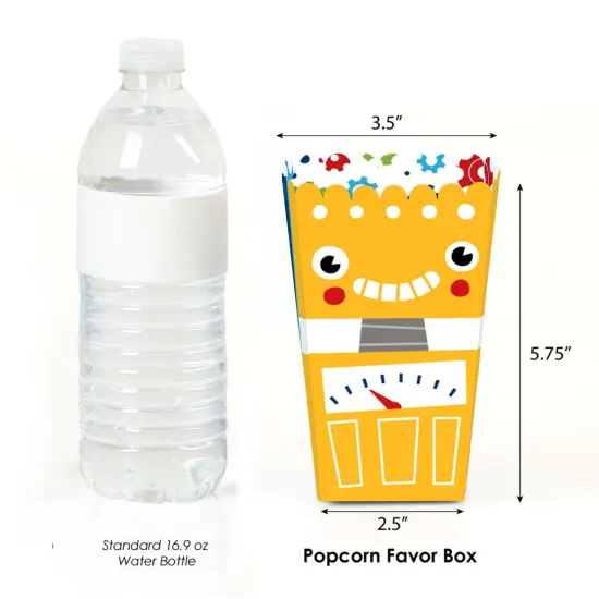 Big Dot of Happiness Gear Up Robots - Birthday Party or Baby Shower Favor Popcorn Treat Boxes - Set of 12 {3}
