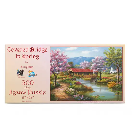 Sunsout Covered Bridge in Spring 300 pc Jigsaw Puzzle 36604 {4}