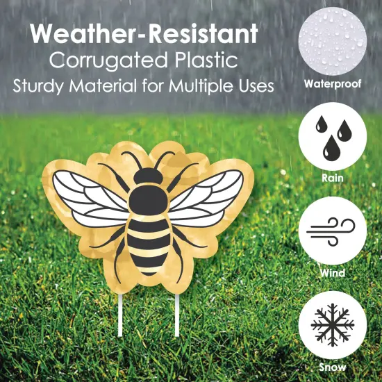 Big Dot of Happiness Little Bumblebee - Yard Sign and Outdoor Lawn Decorations - Bee Baby Shower or Birthday Party Yard Signs - Set of 8 {4}