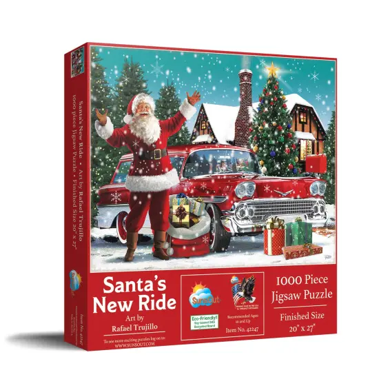 Sunsout Santa's New Ride 1000 pc Christmas Jigsaw Puzzle 42247 {3}