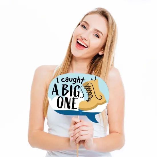 Big Dot of Happiness Funny Let's Go Fishing - Fish Themed Birthday Party or Baby Shower Photo Booth Props Kit - 10 Piece {3}