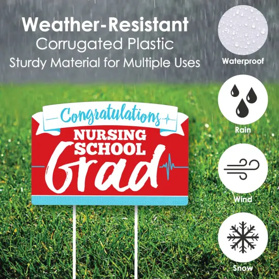 Big Dot of Happiness Nurse Graduation - Medical Nursing Graduation Party Yard Sign Lawn Decorations - Congratulations Party Yardy Sign {6}