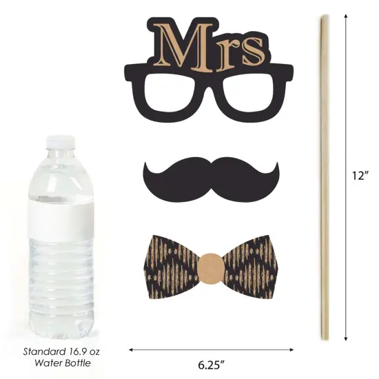 Big Dot of Happiness Better Together - Wedding Photo Booth Props Kit - 20 Count {6}