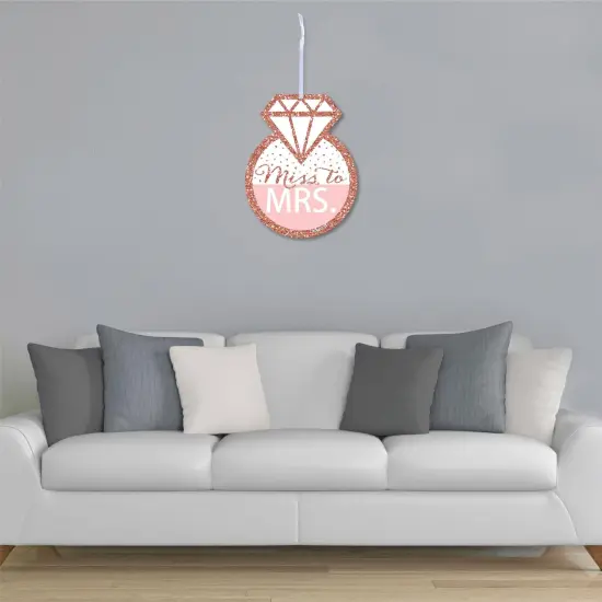 Big Dot of Happiness Bride Squad - Hanging Porch Rose Gold Bridal Shower or Bachelorette Party Outdoor Decorations - Front Door Decor - 1 Piece Sign {4}