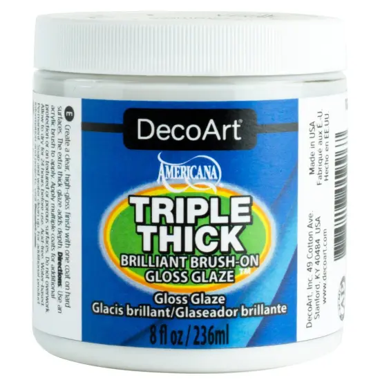 DecoArt Triple Thick Brilliant Brush-On Gloss Glaze-8oz Tub {1}
