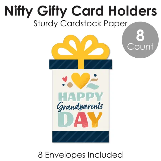 Big Dot of Happiness Happy Grandparents Day - Grandma & Grandpa Party Money and Gift Card Sleeves - Nifty Gifty Card Holders - Set of 8 {6}
