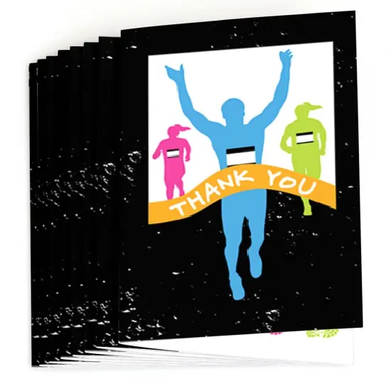 Big Dot of Happiness Set the Pace - Running - Track, Cross Country or Marathon Party Thank You Cards (8 Count) {3}