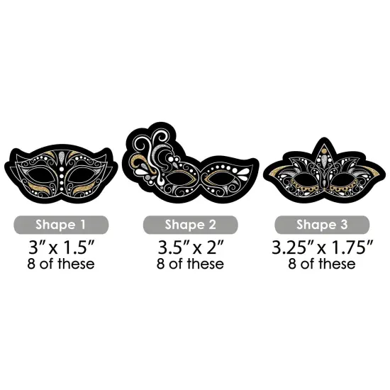 Big Dot of Happiness Masquerade - DIY Shaped Carnival Mask Party Cut-Outs - 24 Count {3}
