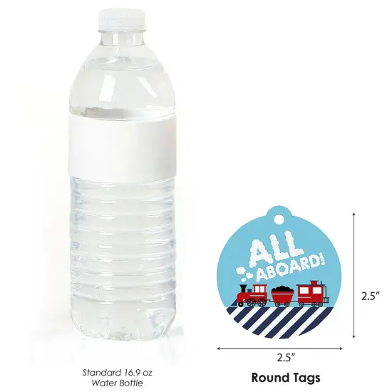 Big Dot of Happiness Railroad Party Crossing - Steam Train Birthday Party or Baby Shower Favor Gift Tags (Set of 20) {4}