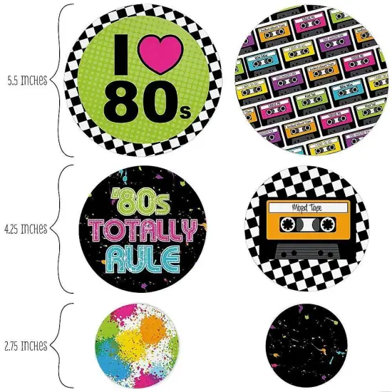 Big Dot of Happiness 80's Retro - Totally 1980s Party Giant Circle Confetti - Party Decorations - Large Confetti 27 Count {3}