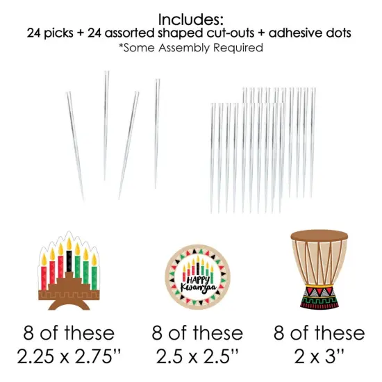 Big Dot of Happiness Happy Kwanzaa - Dessert Cupcake Toppers - Party Clear Treat Picks - Set of 24 {7}
