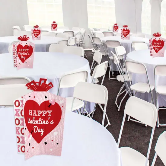 Big Dot of Happiness Conversation Hearts - Table Decorations - Valentine's Day Party Fold and Flare Centerpieces - 10 Count {6}