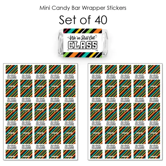 Big Dot of Happiness Still Got Class - Mini Candy Bar Wrapper Stickers - High School Reunion Party Small Favors - 40 Count {4}
