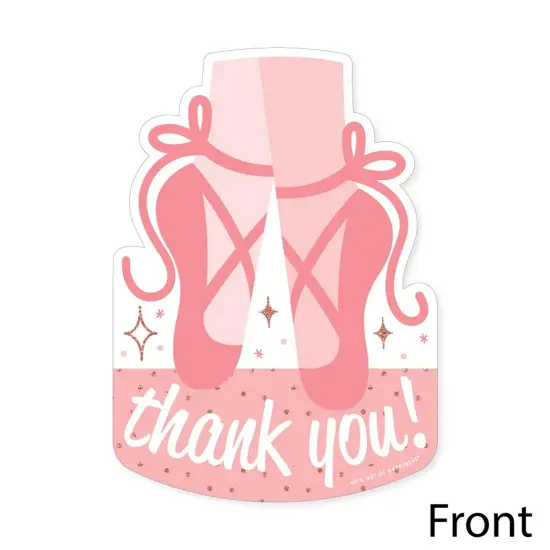 Big Dot of Happiness Tutu Cute Ballerina - Shaped Thank You Cards - Ballet Birthday Party Baby Shower Thank You Note Cards with Envelopes - Set of 12 {4}