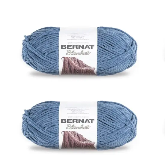 Bernat Blanket Country Blue Yarn - 2 Pack of 300g/10.5oz - Polyester - 6 Super Bulky - 220 Yards - Knitting/Crochet {1}