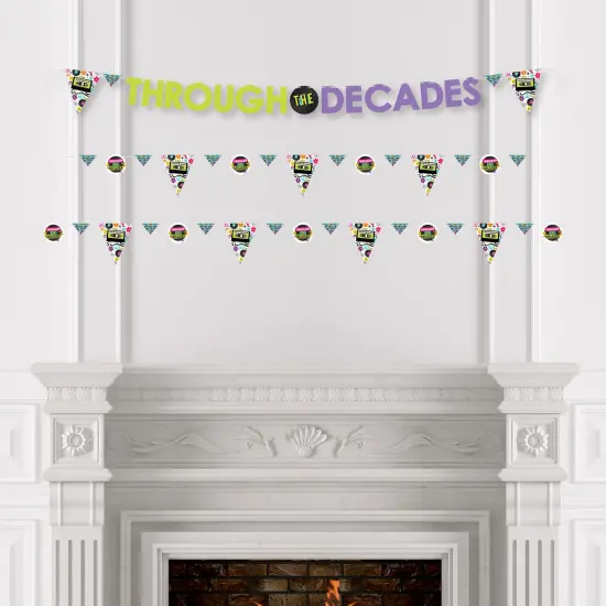 Big Dot of Happiness Through the Decades Party Letter Banner Decoration 36 Banner Cutouts and Through the Decades Banner Letters {4}