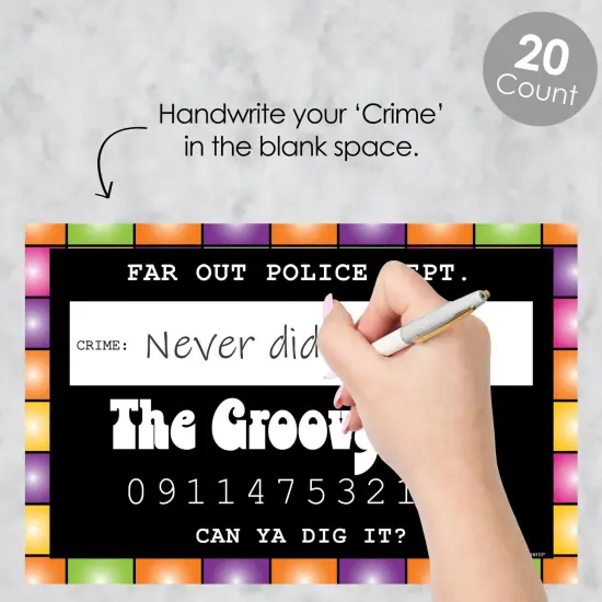 Big Dot of Happiness 70's Disco - Party Mug Shots - Photo Booth Props 1970's Disco Fever Party Mugshot Signs - 20 Count {3}