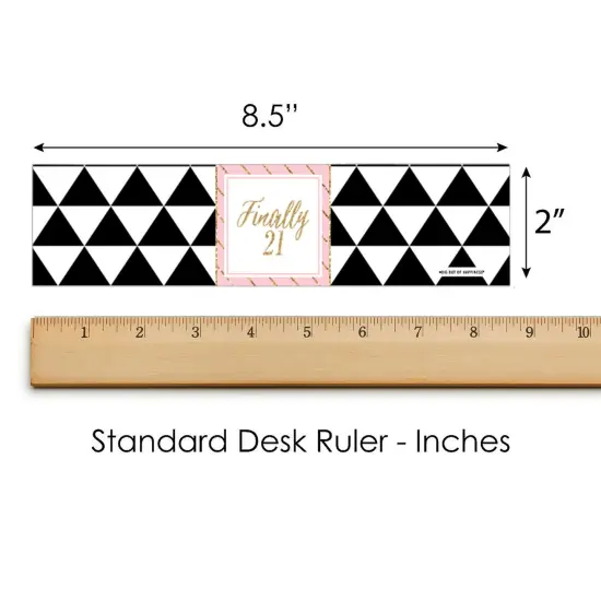 Big Dot of Happiness Finally 21 Girl - 21st Birthday Party Water Bottle Sticker Labels - Set of 20 {6}