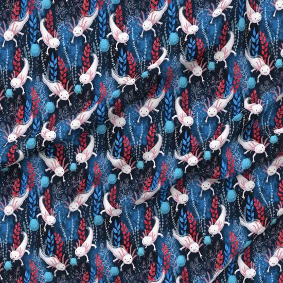 Various Fabrics by the Yard or Fat Quarter World Fish Cute Pattern Amphibians Newts Science Custom Printed Fabric by Spoonflower {6}
