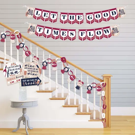 Big Dot of Happiness But First, Wine - Banner and Photo Booth Decorations - Wine Tasting Party Supplies Kit - Doterrific Bundle {4}