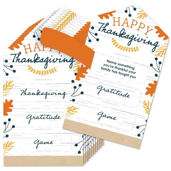 Big Dot of Happiness Happy Thanksgiving - Fall Harvest Party Game Pickle Cards - Thanksgiving Gratitude Game Pull Tabs - Set of 12 {1}