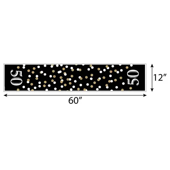 Big Dot of Happiness Adult 50th Birthday - Gold - Petite Birthday Party Paper Table Runner - 12 x 60 inches {4}