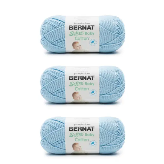 Bernat Softee Baby Cotton Dusk Sky Yarn - 3 Pack of 120g/4.25oz - Blend - 3 DK (Light) - 254 Yards - Knitting/Crochet {1}