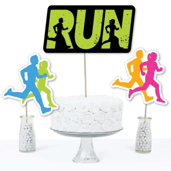 Big Dot of Happiness Set the Pace - Running - Track, Cross Country or Marathon Party Centerpiece Sticks - Table Toppers - Set of 15 {4}