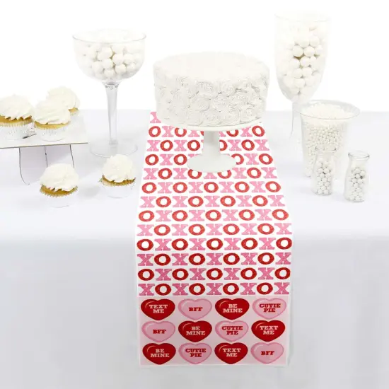 Big Dot of Happiness Conversation Hearts - Petite Valentine's Day Party Paper Table Runner - 12 x 60 inches {3}